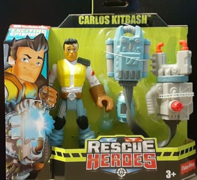 Fisher-Price  Rescue Heroes Carlos Kitbash  Mechanic/Rescue Cadet NIB