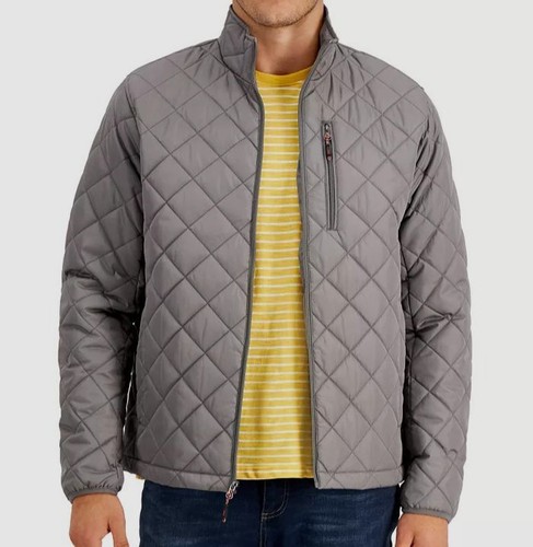 102 Hawke Co. Men s Gray Diamond Quilted Coat Jacket Size