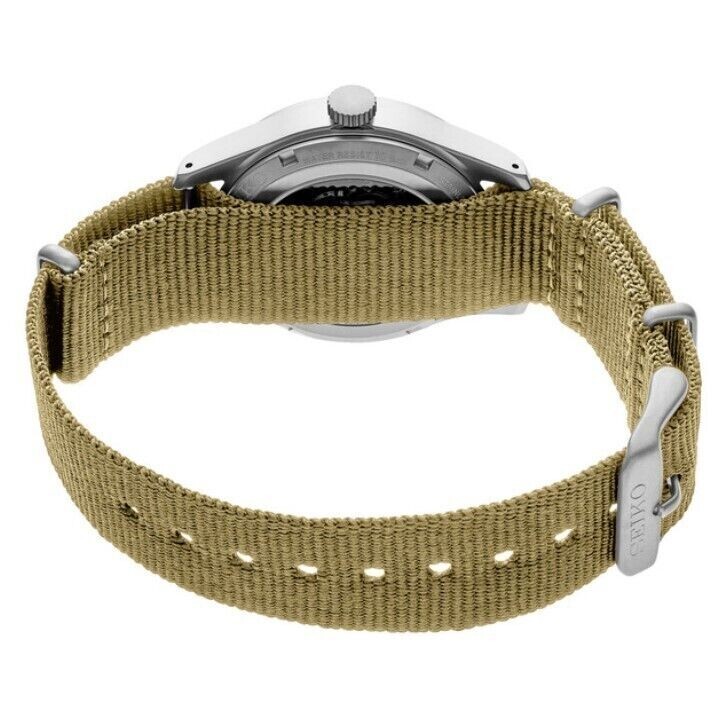 Pre-owned Seiko Men's 5 Sports Beige Dial Nylon Strap Automatic Watch Srpj83