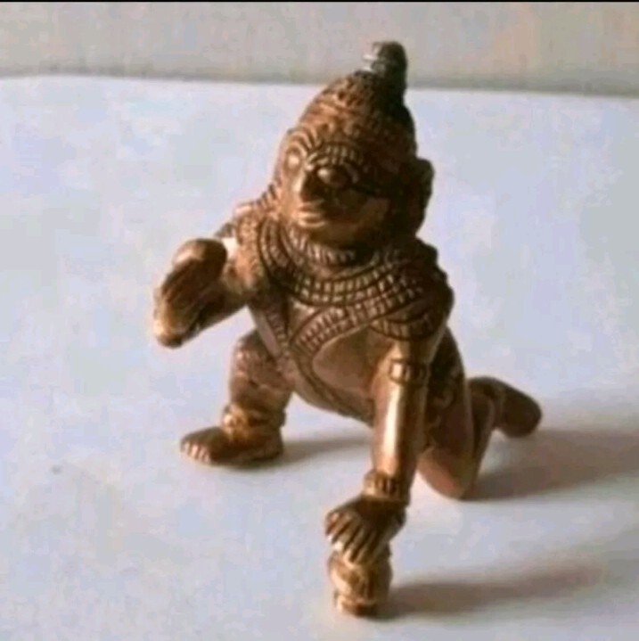 Kriechen Krishna Ladoo Gobal GÃ¶Tter Figur Deko Messing ? Vintage Retro