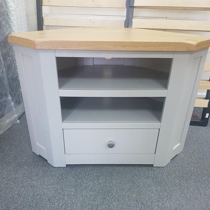 Corner TV unit grey and oak in UptonuponSevern, Worcestershire