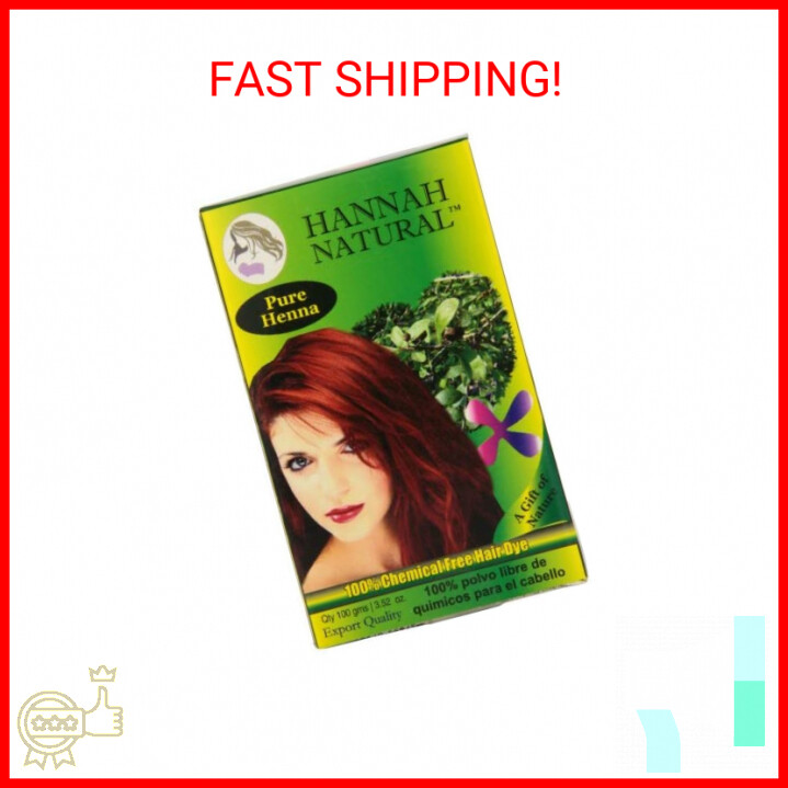 Hannah Natural 100% Pure Henna Powder, 100 Gram