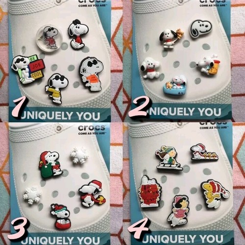 Crocs Handmade jibbitz 5pc peanuts snoopy Charlie woodstock shoe charms set 8