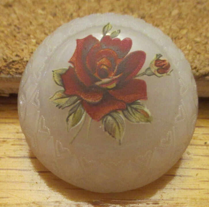 1-Czech Glass Multicolored Rose-Crystal Button-Fancy Side Design  #01 30.45mm