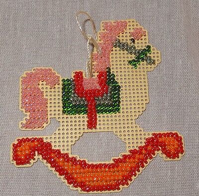 New Rocking Horse Christmas Ornament Handmade Finished Glass B...