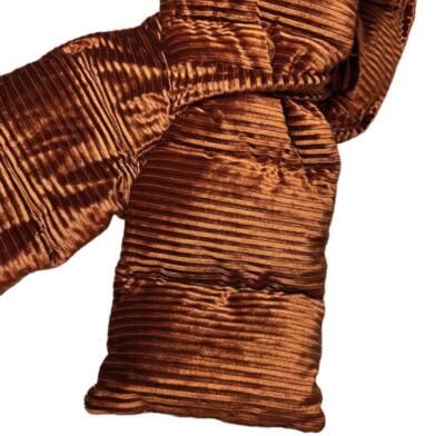 Steve Madden Womens Ribbed Puff Scarf Rust Color 
