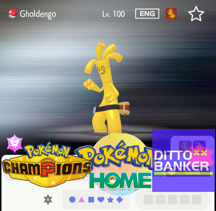 Pokemon Champions/Home Shiny GHOLDENGO Transfér to HOME Lv.100 Competitive 6IV