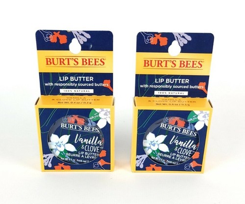 (Lot of 2) Burt’s Bees Vanilla & Clove Moisturizing Lip Butter 0.4 oz New