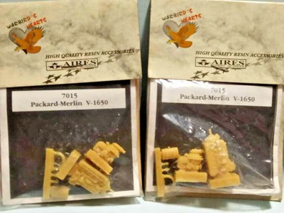 2 packs x 1/72 Packard-Merlin V-1650 engine resin AIRES 7015