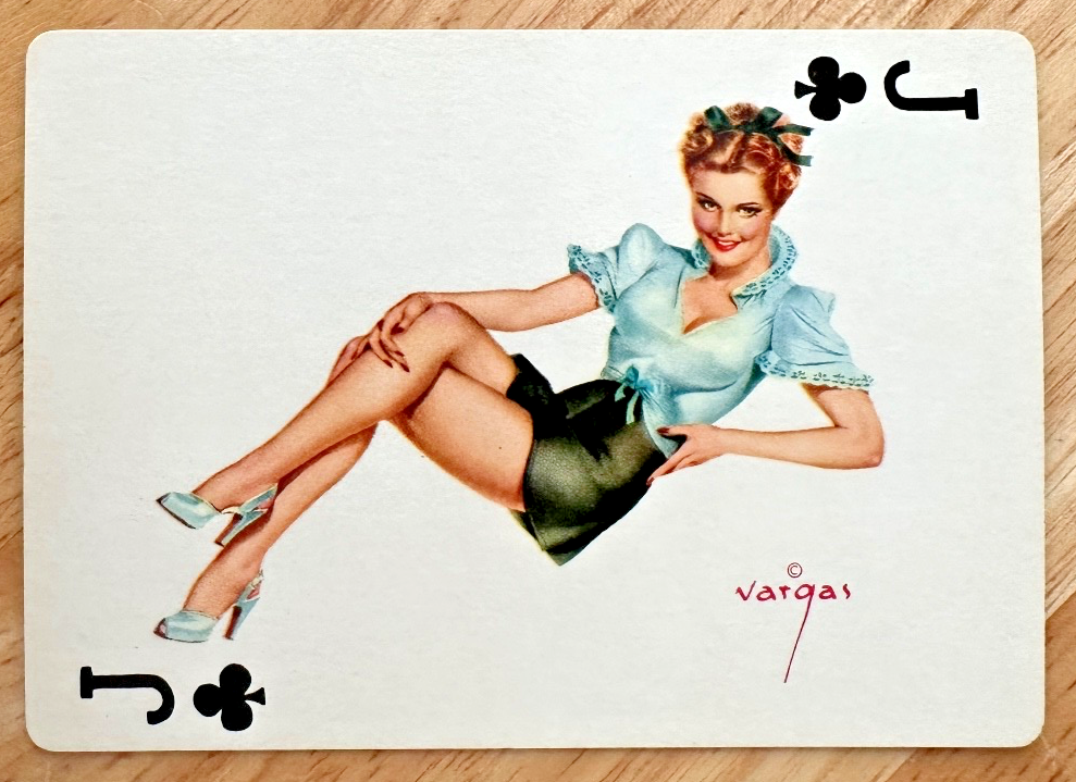 VARGAS GIRL 1940's Pin-up Playing Card - Jack of Clubs | eBay