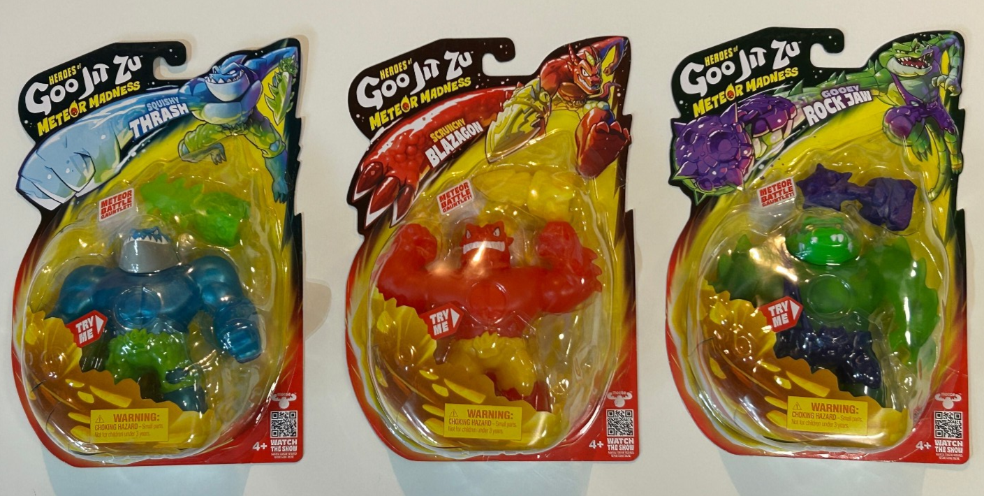 Lot of 3: 2025 Heroes of Goo Jit Zu Meteor Madness Rock Jaw