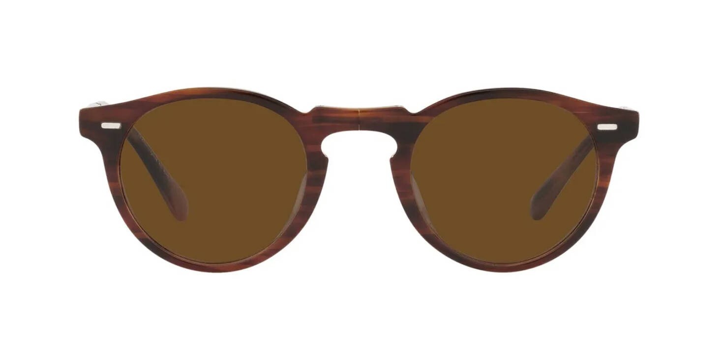 Pre-owned Oliver Peoples Ov 5456su Folding Amaretto Striped Honey/true Brown Sunglasses In True Brown Polarized