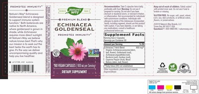 Nature's Way Premium Blend Echinacea Goldenseal 900 mg per Serving 180 Capsules
