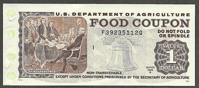 FOOD STAMP COUPON UNC 1995 B $1.00 F39235112Q  M/C I USDA NOTE