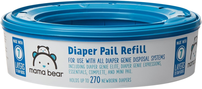 Amazon Brand - Mama Bear Diaper Pail Refills for Diaper Genie Pails, 1080 Count