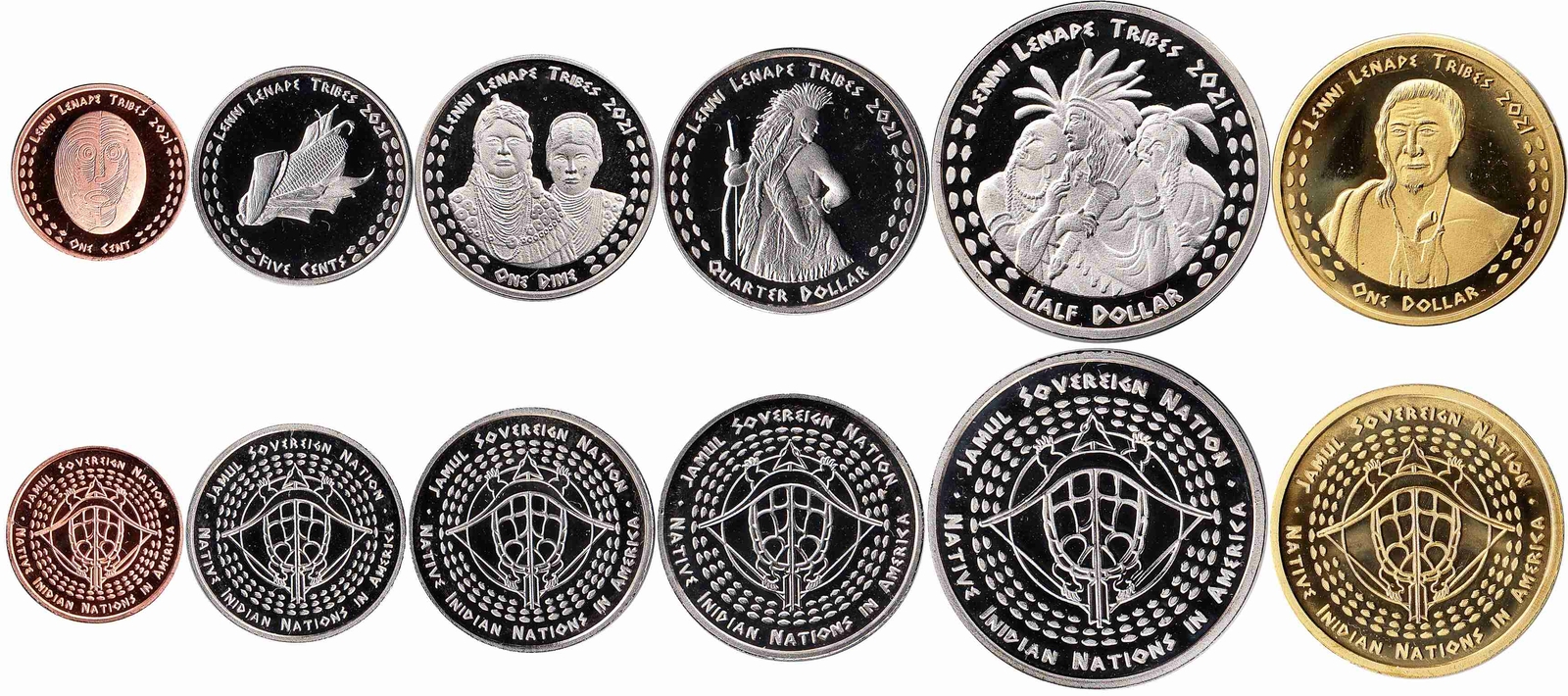 USA 1, 5, 10, 25, 50 Cent, 1 Dollar 2021 
