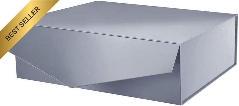 Gray Large Gift Box, 34X22.5X10 CM, Valentines Day Box, Collapsible Magnetic Gif