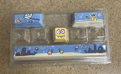 Keycaps 4 pcs SpongeBob Cartoon Computer Mechanical Keyboard Key Caps Nerdy Set