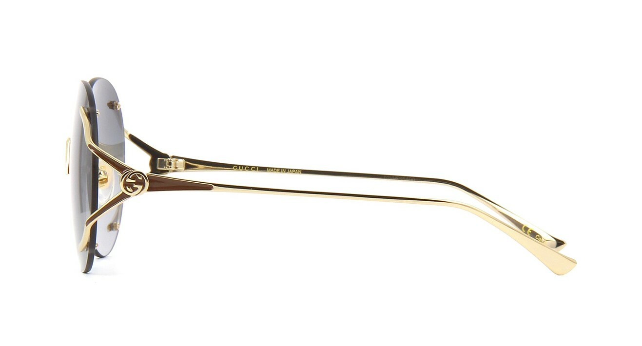 Pre-owned Gucci Gg1151s Havana And Gold/red Brown (003) Sunglasses