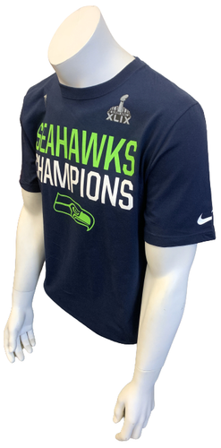 Nike Men's Error Seattle Seahawks Champions Super Bowl XLIX Navy