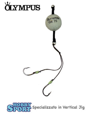 LIVE KAB OLYMPUS 75 GR  FLUO  DOPPIO ASSIST HOOK PESCA MARE BARCA DENTICE