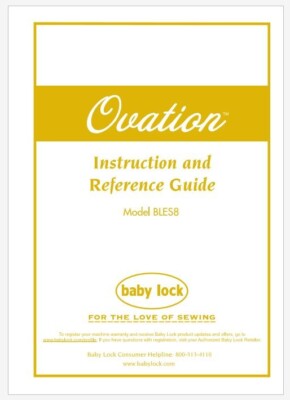 Baby Lock Ovation BLES8 Serger Sewing Machine Instruction Manual PDF ON USB