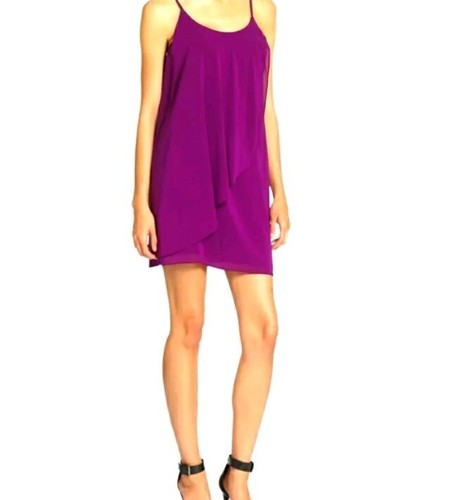 K-POP・アジア Satini tini Alice + Olivia Women Silk Flutter Slip mini Y2K Dress Purple