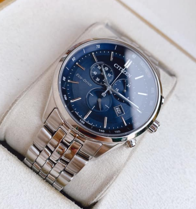 Pre-owned Citizen Eco-drive Chronograph Date Display At2141-52l Sapphire Men's Watch