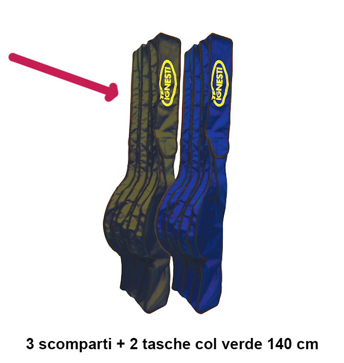 FODERO PORTA CANNE 140 CM 3 CERNIERE ZX340I-V IGNESTI COL. VERDE MARE FIUME LAGO