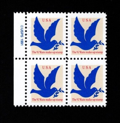 1994 - Choice of Light/Dark Dove Non-Denom Zip and USPS Blocks! MNH US Stamps!