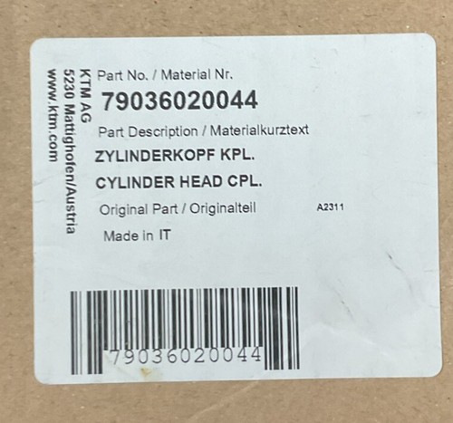 HUSQVARNA KTM CYLINDER HEAD 2016-2022 250SXF XC-F / FC250 OEM NEW