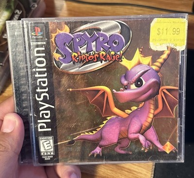 PS1 Spyro 2 Ripto's Video Game Gold Foil Black Label - Complete With Book