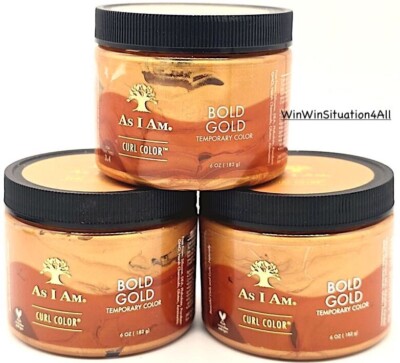AS I AM Bold Gold Temporary Hair Curl Color LOT OF 3