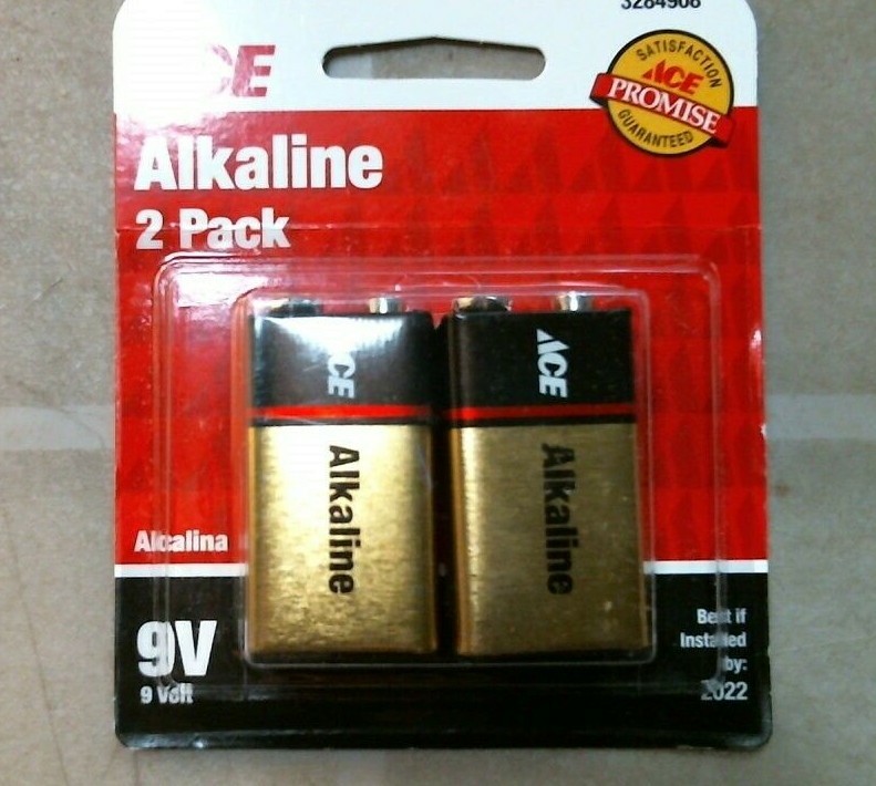 ACE 3284908 Alkaline 9 Volt 2pk Batteries, FREE SHIPPING | eBay