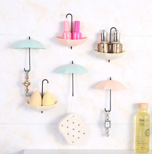 3pcs Hooks Adhesive Decorative Umbrella Wall Hanging Hooks Wall Holder for Towel