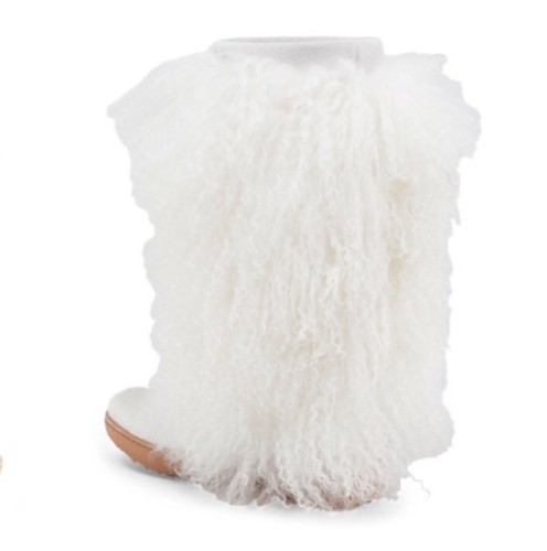 Pre-owned Oscar Sport Oscar Boot Barbara White Fur Goat Classic Boot Made In Italy Leather Sz 7 38