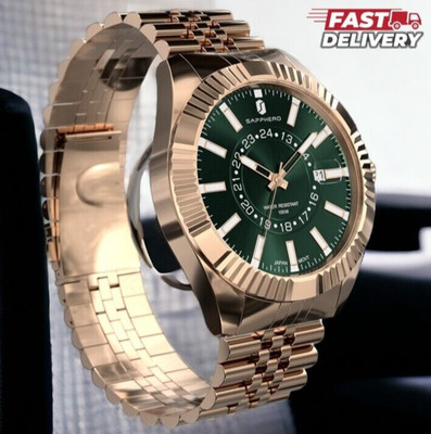 SAPPHERO Sky Watch Quartz Luxury Diver Stainless Steel Luxury Waterproof Watch
