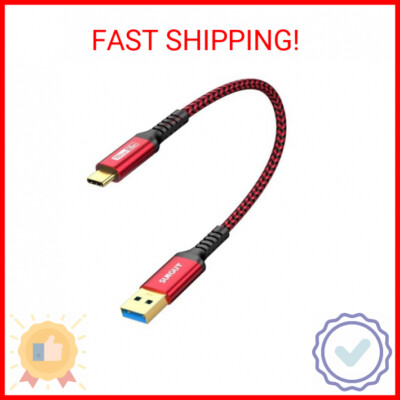 SUNGUY 10Gbps Android Auto USB Cable 1FT, 3A USB C 3.1 Gen2 Cable Data Transfer,