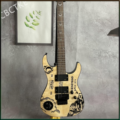 Natural Electric Guitar Kirk Hammett Ouija KH2 Moon Star FR Bridge Solid Body