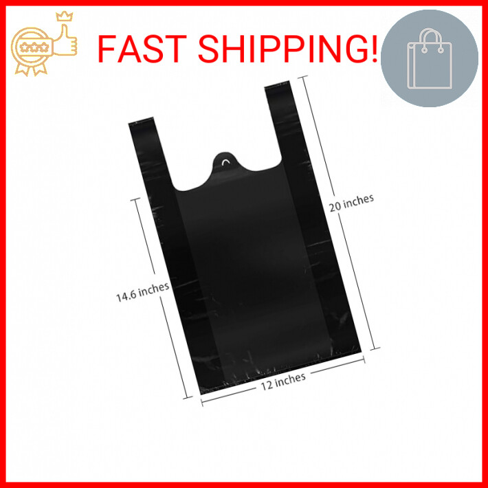 LazyMe T Shirt Bags Grocery Plastic Bags with Handles Shopping Bags in Bulk Rest