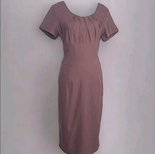 Dress Size Xl Stretchy Pleated Chocolate Brown Midi Nwt Rockabilly
