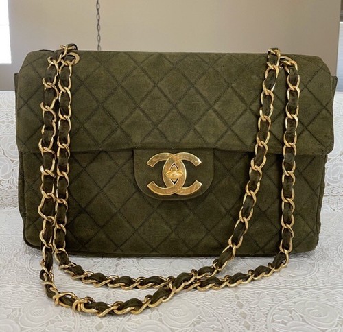 Vintage Suede Chanel Maxi Jumbo Single Flap | eBay Vintage Suede Chanel Maxi Jumbo Single Flap | eBay