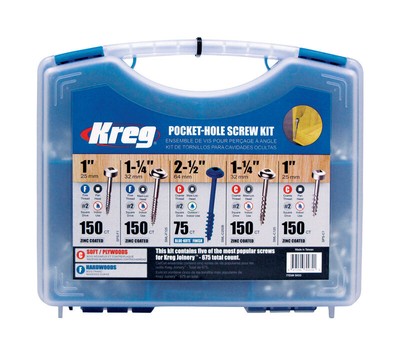 Kreg No. 6, No. 7, No. 8 Square Pocket-Hole Screw Kit 675 pk -Pack of 1