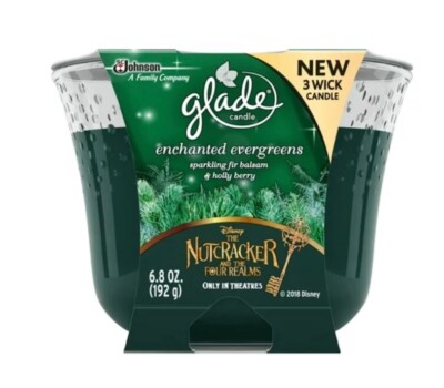 Glade Glass Jar Candle, Enchanted Evergreens (Sparkling Fir Blossom/Holl 6.8 Oz.