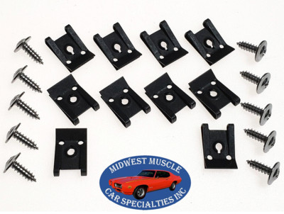 73-79 Ford F100 Tailgate Finish Panel Trim Mounting Hardware Screw Clips 10p A69