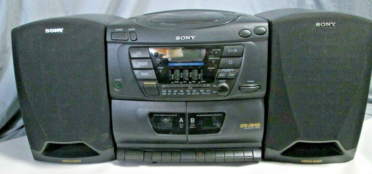 Vintage Sony CFD - ZW150 BoomBox CD Radio Cassette Player Vintage Sony CFD - ZW150 BoomBox CD Radio Cassette Player