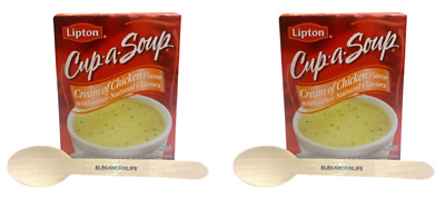 Lipton Cup-a-Soup Instant Soup Cream of chicken with Eleganceinlife spoon 2 Pack