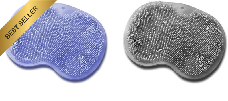 2 PCS Shower Foot & Back Scrubber Mat Hands Free Foot Massager Mat with Non-Slip