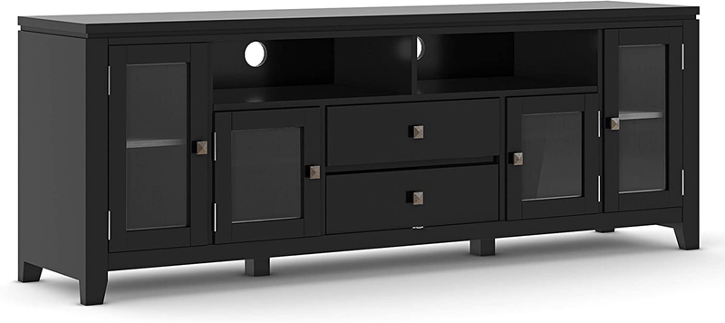 SIMPLIHOME Cosmopolitan SOLID WOOD Universal TV Media Stand, 72 Inch Wide , Cont