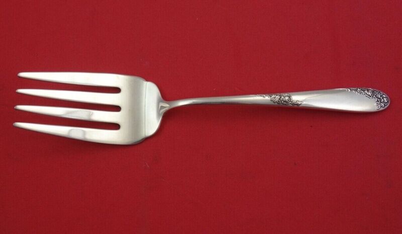 Sweetheart Rose By Lunt Sterling Silver Cold Meat Fork 7 1/2"